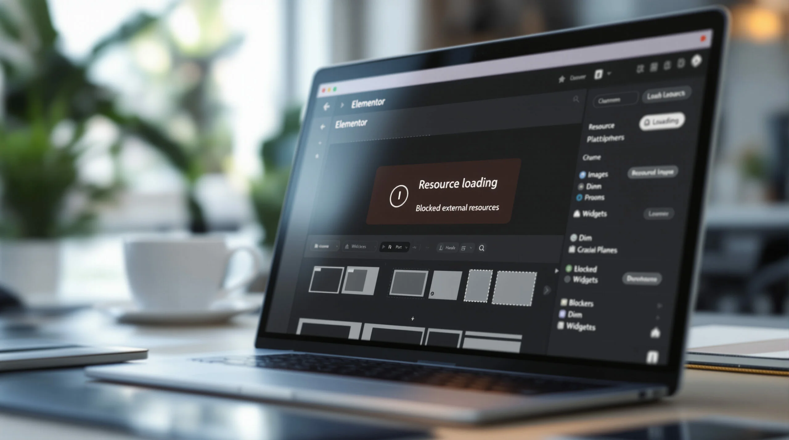 Elementor WordPress : problème de chargement de ressources externes bloqué