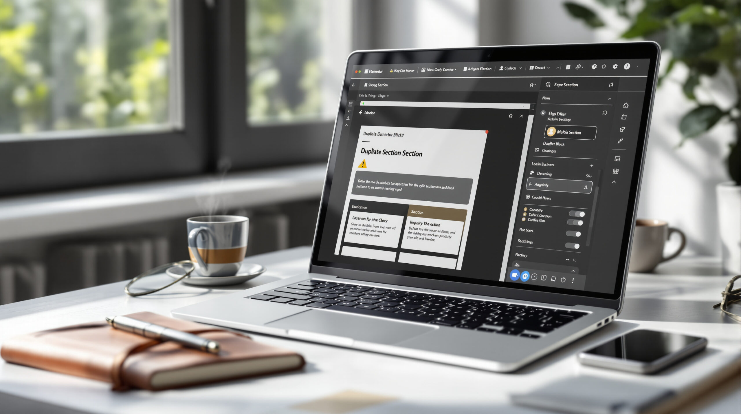 Elementor WordPress : problème d’impossibilité de dupliquer une section